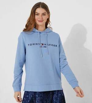 Tommy Hilfiger Light Blue Logo Est. 1985 Hoodie XXL